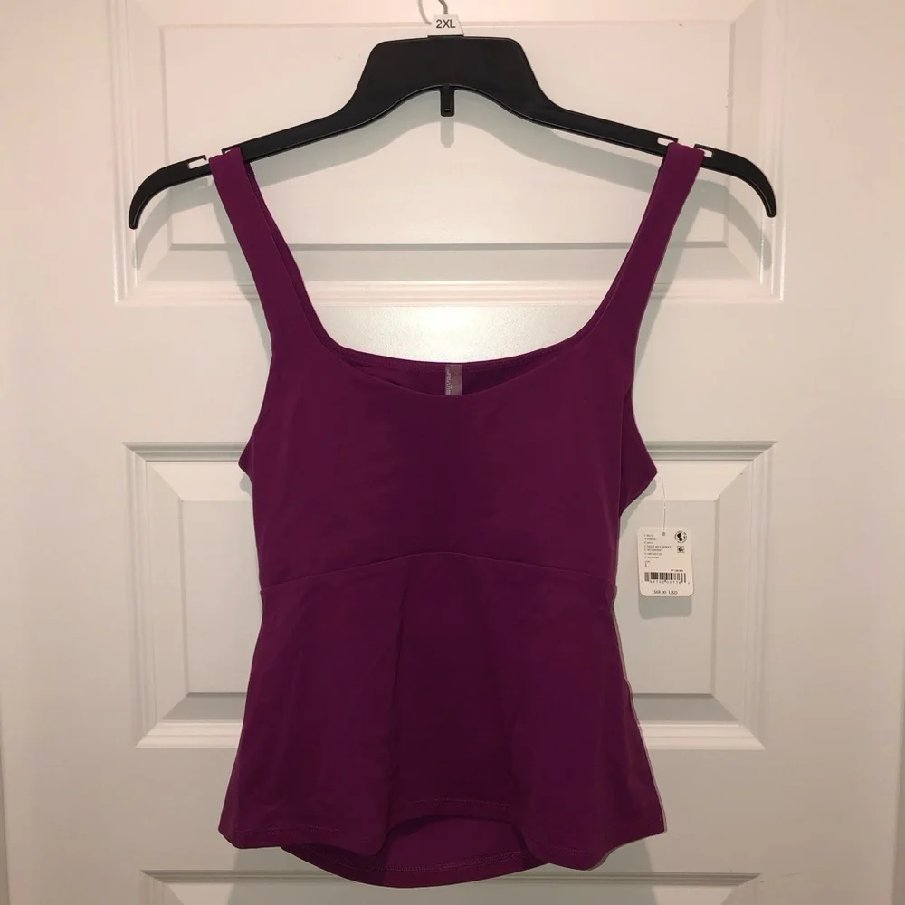 New Free People FP Movement Never Better Mulberry Long Tank Top Bra Shirt sz L - Picture 5 of 7